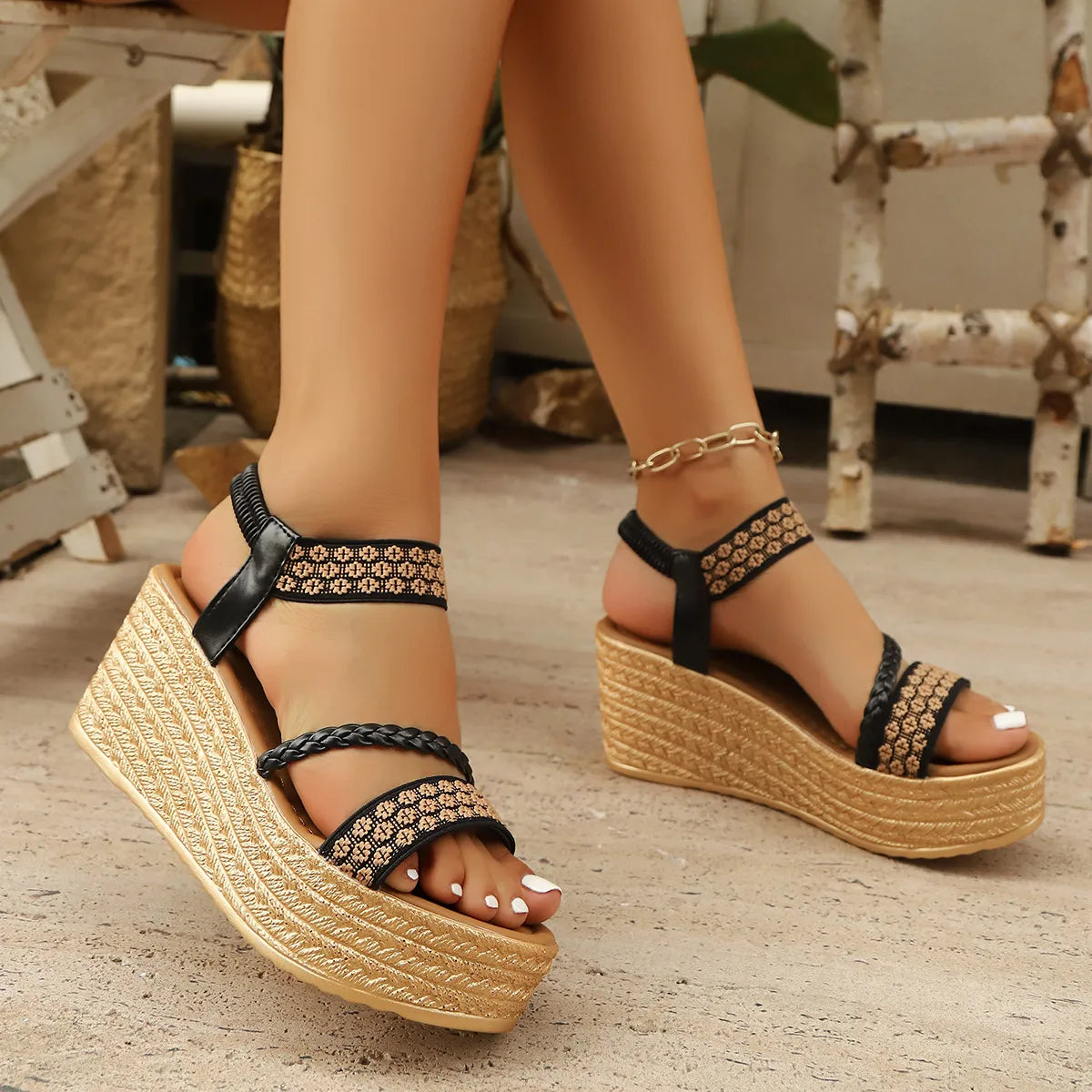 Open Toe Wedge Sandals